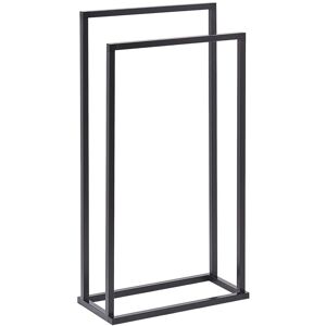 BELIANI - Porta Salviette da Terra in Acciaio Nero Opaco 2 Bracci Moderno Recreo - Nero