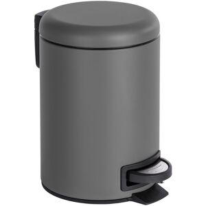Wenko Pattumiera A Pedale Leman, 3l, Piccola Pattumiera Per Bagno, Acciaio Opaco, 3l, 17x25x22.5 Cm, Grigio - Wenko Pattumiera A Pedale Leman, 3l, Piccola Pattumiera Per Bagno, Acciaio Opaco, 3l, 17x25x22.5 Cm, Grigio -