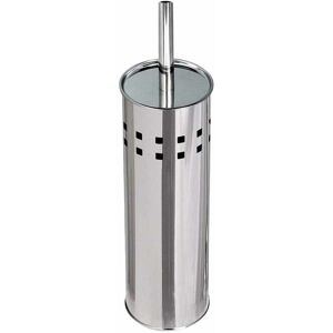 VETRINEINRETE Portascopino A Cilindro Con Scopino Da Bagno In Acciaio Satinato Con Coperchio Spazzolone Per Wc Toilette Argento VETRINEINRETE Portascopino A Cilindro Con Scopino Da Bagno In Acciaio Satinato Con Coperchio Spazzolone Per Wc Toilette Argento