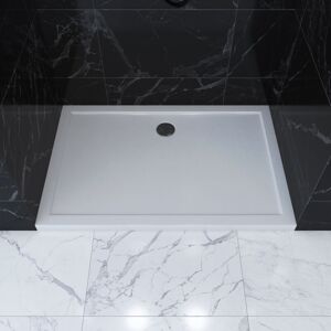 AURLANE - Piatto Doccia Extra Piatto In Acrilico Bianco Rettangolare - 100x80 Cm - Piatto Doccia AURLANE - Piatto Doccia Extra Piatto In Acrilico Bianco Rettangolare - 100x80 Cm - Piatto Doccia