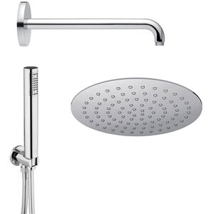 JACUZZI Set Doccia Tondo Composto Da Braccio A Parete, Doccino E Soffione JACUZZI Set Doccia Tondo Composto Da Braccio A Parete, Doccino E Soffione