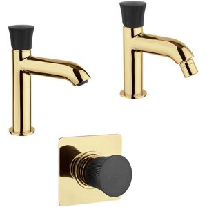 JACUZZI Set Miscelatori Oro Spazzolato E Nero Lavabo Bidet E Incasso Doccia Illumina JACUZZI Set Miscelatori Oro Spazzolato E Nero Lavabo Bidet E Incasso Doccia Illumina