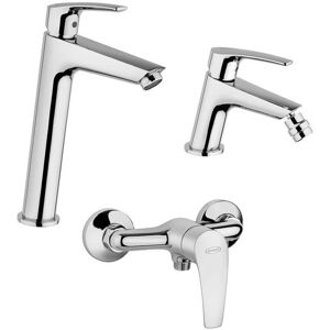 JACUZZI Set Rubinetteria Lavabo Alto E Bidet Per Piletta Click Clack Con Miscelatore Esterno Doccia JACUZZI Set Rubinetteria Lavabo Alto E Bidet Per Piletta Click Clack Con Miscelatore Esterno Doccia