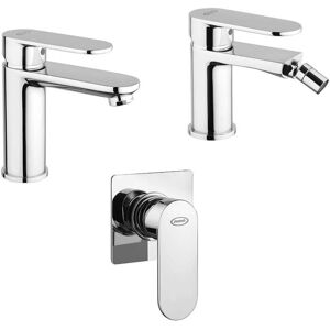JACUZZI Set Rubinetti Lavabo E Bidet Per Piletta Click Clack Con Miscelatore Doccia Incasso Rubinetteria Borea JACUZZI Set Rubinetti Lavabo E Bidet Per Piletta Click Clack Con Miscelatore Doccia Incasso Rubinetteria Borea