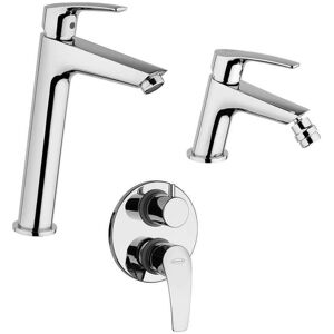 JACUZZI Set Rubinetti Lucente Rubinetteria Lavabo Alto E Bidet Per Piletta Click Clack Con Incasso Doccia Due Uscite Con Deviatore JACUZZI Set Rubinetti Lucente Rubinetteria Lavabo Alto E Bidet Per Piletta Click Clack Con Incasso Doccia Due Uscite Con Deviatore
