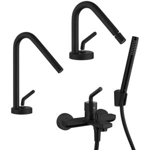 JACUZZI Set Rubinetti Lumos Nero Opaco Lavabo Bidet E Gruppo Vasca Rubinetteria JACUZZI Set Rubinetti Lumos Nero Opaco Lavabo Bidet E Gruppo Vasca Rubinetteria