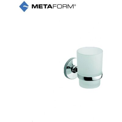 METAFORM - Porta Bicchiere One 745 In Ottone Cromato E Vetro Con Tasselli Bagno METAFORM - Porta Bicchiere One 745 In Ottone Cromato E Vetro Con Tasselli Bagno