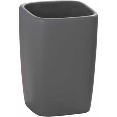 Wenko 20019100 Bicchiere Porta Soazzolino In Ceramica Faro Grigio, Ceramica, 7.5 X 10.7 X 7.5 Cm, Grigio - Wenko 20019100 Bicchiere Porta Soazzolino In Ceramica Faro Grigio, Ceramica, 7.5 X 10.7 X 7.5 Cm, Grigio -