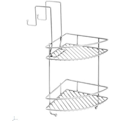 METAFORM - Cestello Doccia Angolare Doppio 2 Mensole Accessori Da Bagno Satinato METAFORM - Cestello Doccia Angolare Doppio 2 Mensole Accessori Da Bagno Satinato