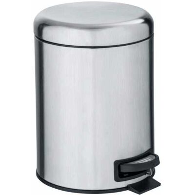 Wenko Pattumiera A Pedale Leman, Piccola Pattumiera Per Il Bagno, Capacità 3l, Acciaio Inossidabile, 17x25x22,5 Cm, Opaco - Wenko Pattumiera A Pedale Leman, Piccola Pattumiera Per Il Bagno, Capacità 3l, Acciaio Inossidabile, 17x25x22,5 Cm, Opaco -
