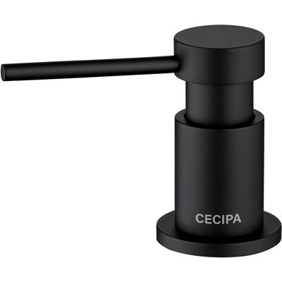CECIPA - Dispenser Sapone Da Cucina Con Contenitore Da 300 Ml + Tubo Di Prolunga In Silicone Da 1,25 M - Dispenser Di Sapone Per Lavello Da Cucina Sottopiano - Nero CECIPA - Dispenser Sapone Da Cucina Con Contenitore Da 300 Ml + Tubo Di Prolunga In Silicone Da 1,25 M - Dispenser Di Sapone Per Lavello Da Cucina Sottopiano - Nero