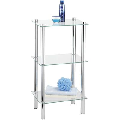 Wenko Scaffale Da Bagno Libero Su Piedi, 3 Ripiani, Esclusiva Yago, Acciaio Inossidabile - Vetro Temperato, 40x74x30 Cm, Lucido - Wenko Scaffale Da Bagno Libero Su Piedi, 3 Ripiani, Esclusiva Yago, Acciaio Inossidabile - Vetro Temperato, 40x74x30 Cm, Lucido -