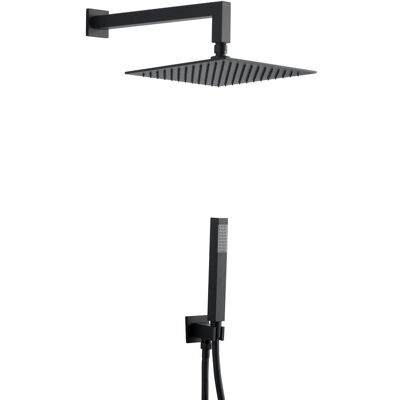 OGOMONDO Kit Doccia Quadro Nero Soffione Braccio Presa Acqua Doccetta Laccio Pvc Bagno Confezione 1 OGOMONDO Kit Doccia Quadro Nero Soffione Braccio Presa Acqua Doccetta Laccio Pvc Bagno Confezione 1