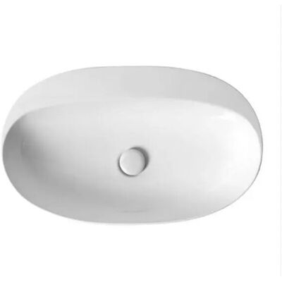 AZZURRA Lavabo Da Appoggio In Ceramica Bianca Con Foro Modello Circle 60x42 Cm AZZURRA Lavabo Da Appoggio In Ceramica Bianca Con Foro Modello Circle 60x42 Cm