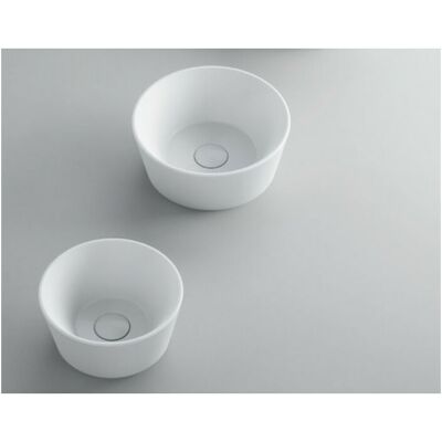 AZZURRA - Lavabo Forma Appoggio Salvaspazio 30x30 Tondo In Ceramica Bianco AZZURRA - Lavabo Forma Appoggio Salvaspazio 30x30 Tondo In Ceramica Bianco