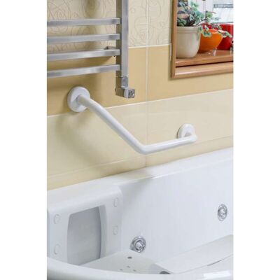 METAFORM Maniglione Bagno Di Sicurezza A 45° Angolare In Acciaio Bianco Safe Medium METAFORM Maniglione Bagno Di Sicurezza A 45° Angolare In Acciaio Bianco Safe Medium