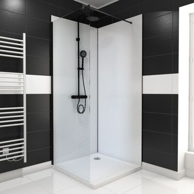AURLANE Set 2 Pannelli Murali Alluminio Bianco 90+90x210 Cm Con Profili Nero Opaco - Wall'it AURLANE Set 2 Pannelli Murali Alluminio Bianco 90+90x210 Cm Con Profili Nero Opaco - Wall'it