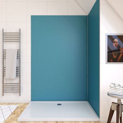 AURLANE - Pannello A Parete Con Doccia In Alluminio Blu - 120 X 210 Cm - Blue Wall'it 120 AURLANE - Pannello A Parete Con Doccia In Alluminio Blu - 120 X 210 Cm - Blue Wall'it 120