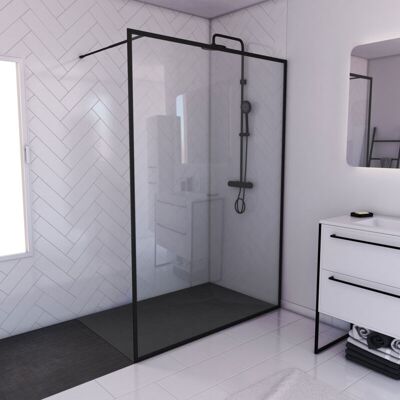 Aurlane Nero Opaco 140x200 Box Doccia - Fissaggio a Parete Aurlane Nero Opaco 140x200 Box Doccia - Fissaggio a Parete