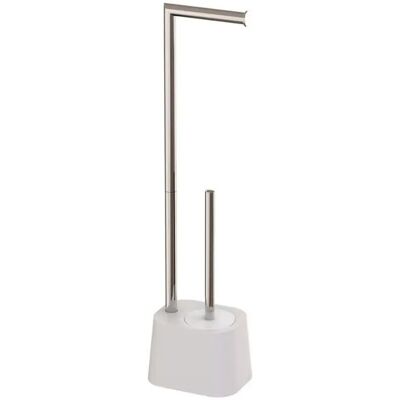 AQUASANIT Piantana Emily Cromo/bianco Porta Scopino Porta Rotolo – Serie Emily AQUASANIT Piantana Emily Cromo/bianco Porta Scopino Porta Rotolo – Serie Emily