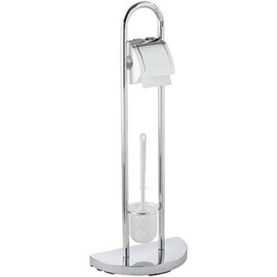 Wenko Servitore Wc 2in1 Spazzola Wc E Portarotolo Carta Igienica, Esclusivo Cosenza, Cromato, 33x84x18 Cm, Lucido - Wenko Servitore Wc 2in1 Spazzola Wc E Portarotolo Carta Igienica, Esclusivo Cosenza, Cromato, 33x84x18 Cm, Lucido -