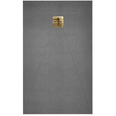 AURLANE Piatto Doccia Da Rivestire 140x90 Cm Con Scarico Orizzontale - Griglia Oro Spazzolato AURLANE Piatto Doccia Da Rivestire 140x90 Cm Con Scarico Orizzontale - Griglia Oro Spazzolato