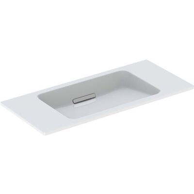 Lavabo da Parete Bianco Geberit - 90x40cm - Senza Foro per Rubinetto - Con Troppo Pieno Nascosto Lavabo da Parete Bianco Geberit - 90x40cm - Senza Foro per Rubinetto - Con Troppo Pieno Nascosto