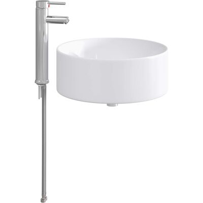 VIDAXL Lavabo Con Rubinetto E Scarico Cromato 40,5 X 40,5 X 15,5 VIDAXL Lavabo Con Rubinetto E Scarico Cromato 40,5 X 40,5 X 15,5