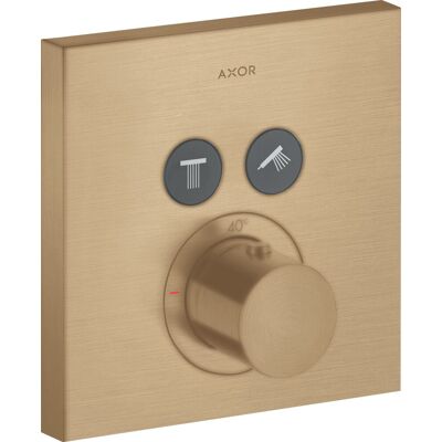 Hansgrohe Axor Starck ShowerSelect Termostato Quadrato - 2 Consumatori, Bronzo Spazzolato Hansgrohe Axor Starck ShowerSelect Termostato Quadrato - 2 Consumatori, Bronzo Spazzolato