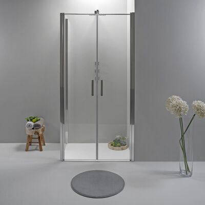 Elite Box Doccia Angolare 80x80 Cm Apertura Saloon Con Lato Fisso Trasparente Elite Box Doccia Angolare 80x80 Cm Apertura Saloon Con Lato Fisso Trasparente