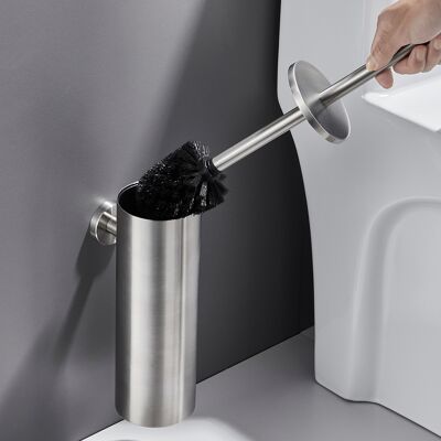 Spazzola WC AURALUM con Supporto - Accessorio da Bagno in Acciaio Inox Spazzola WC AURALUM con Supporto - Accessorio da Bagno in Acciaio Inox
