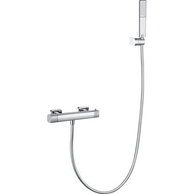 IMEX - Kit Doccia Firenze Termostatico Soffione Quadrato Rubinetteria Doccia Doccetta E Flessibile Serie Firenze Colore Cromato IMEX - Kit Doccia Firenze Termostatico Soffione Quadrato Rubinetteria Doccia Doccetta E Flessibile Serie Firenze Colore Cromato