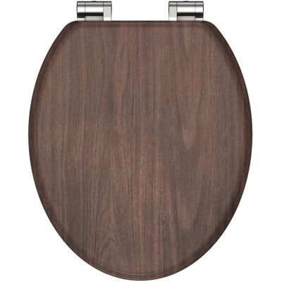 Sedile WC MDF Dark Wood con chiusura morbida - Accessorio bagno Sedile WC MDF Dark Wood con chiusura morbida - Accessorio bagno
