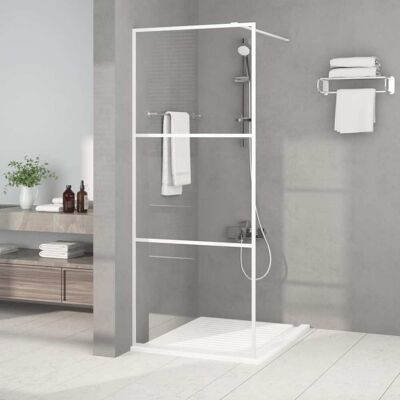 vidaXL Parete doccia walk-in bianca 80x195 cm Vetro ESG trasparente - Parete doccia vidaXL Parete doccia walk-in bianca 80x195 cm Vetro ESG trasparente - Parete doccia