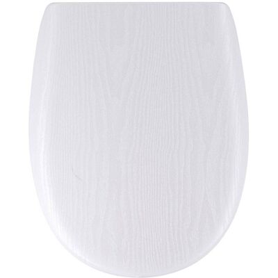 TENDANCE Sedile Wc In Legno Stampato 18 Pollici Forma Piatta Cerniere In Acciaio Inox - Effetto Legno Bianco - TENDANCE Sedile Wc In Legno Stampato 18 Pollici Forma Piatta Cerniere In Acciaio Inox - Effetto Legno Bianco -