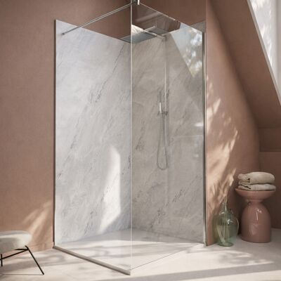 AURLANE Set Di 2 Pannelli Murali Effetto Pietra Artic Storm 100+120x210cm + Profili Cromati - Stone'it AURLANE Set Di 2 Pannelli Murali Effetto Pietra Artic Storm 100+120x210cm + Profili Cromati - Stone'it