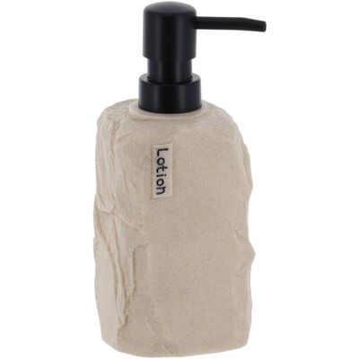TENDANCE Distributore Di Sapone Paola Quadrato In Poliresina Effetto Pietra, 400 Ml, Colore Naturale - TENDANCE Distributore Di Sapone Paola Quadrato In Poliresina Effetto Pietra, 400 Ml, Colore Naturale -