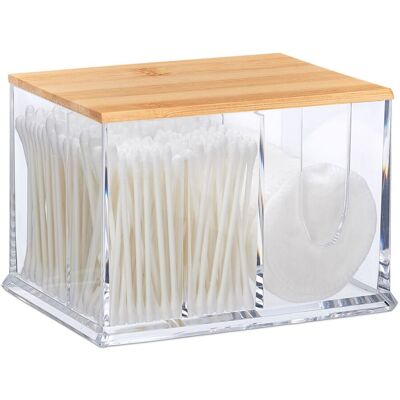 Organizzatore in acrilico per cotton fioc Relaxdays - Scatola trasparente da bagno Organizzatore in acrilico per cotton fioc Relaxdays - Scatola trasparente da bagno