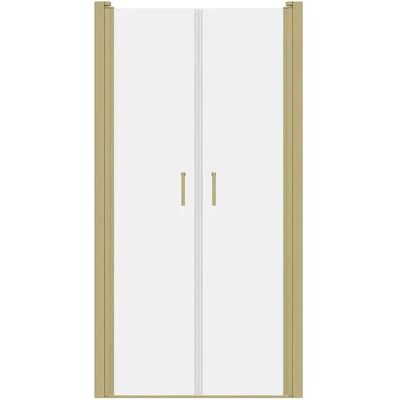 Unique Porta Della Doccia A Battente 80 X 195 Cm Vetro Temperato Dorato - Sarasota Unique Porta Della Doccia A Battente 80 X 195 Cm Vetro Temperato Dorato - Sarasota