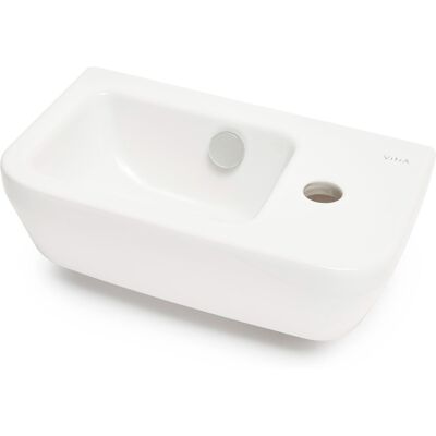 Vitra Lavamano Integra 37x22 Cm Con Foro Per Rubinetto A Destra, Bianco (7091-003-0029) Vitra Lavamano Integra 37x22 Cm Con Foro Per Rubinetto A Destra, Bianco (7091-003-0029)