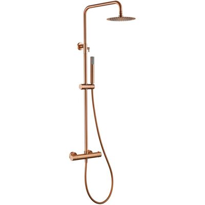 IMEX - Set Doccia Bless Termostatico Soffione Rotondo Doccia A Pioggia Doccetta E Flessibile Serie Bless Colore Oro Rosa Spazzolato IMEX - Set Doccia Bless Termostatico Soffione Rotondo Doccia A Pioggia Doccetta E Flessibile Serie Bless Colore Oro Rosa Spazzolato