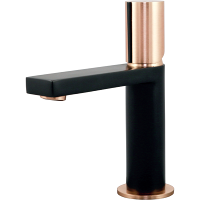 ESSEBAGNO Exil Miscelatore Basso Per Lavabo Nero E Oro Rosa ESSEBAGNO Exil Miscelatore Basso Per Lavabo Nero E Oro Rosa