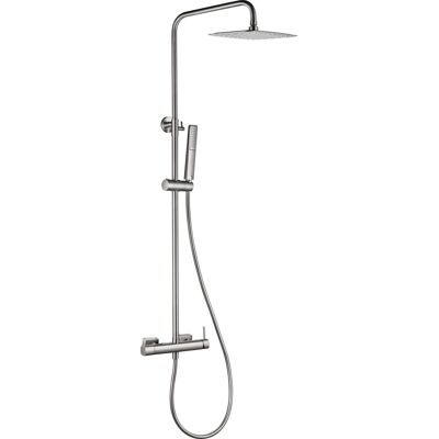 IMEX - Set Doccia Firenze Monocomando Acqua Calda E Fredda Soffione Quadrato Doccia A Pioggia Serie Firenze Colore Nichel Spazzolato IMEX - Set Doccia Firenze Monocomando Acqua Calda E Fredda Soffione Quadrato Doccia A Pioggia Serie Firenze Colore Nichel Spazzolato