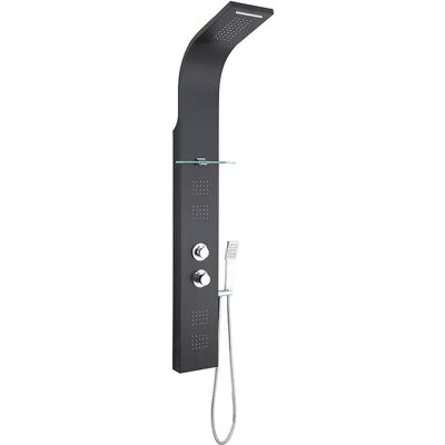 Unique Colonna Doccia Idromassaggio Termostatica - Nero Opaco - P45 X H150 Cm Josta Unique Colonna Doccia Idromassaggio Termostatica - Nero Opaco - P45 X H150 Cm Josta