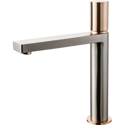 ESSEBAGNO Exil Miscelatore Alto Per Lavabo Acciaio Inox E Oro Rosa ESSEBAGNO Exil Miscelatore Alto Per Lavabo Acciaio Inox E Oro Rosa