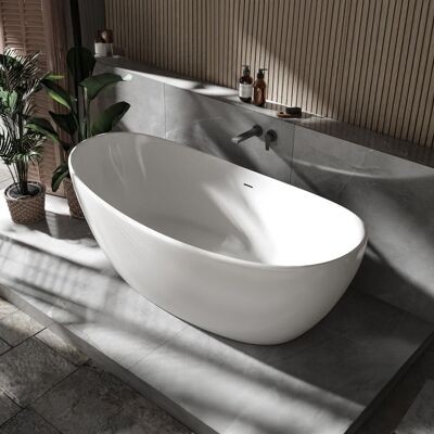 Bernstein - Vasca Da Bagno Freestanding Hawaii Stone - 180 X 85 Cm - Opaca O Lucida Lucida Bernstein - Vasca Da Bagno Freestanding Hawaii Stone - 180 X 85 Cm - Opaca O Lucida Lucida