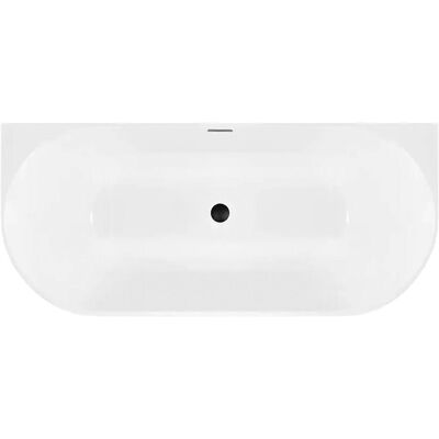 REA Vasca Bagno A Parete Capri Slim 150 White With Brushed Copper Plug Cap REA Vasca Bagno A Parete Capri Slim 150 White With Brushed Copper Plug Cap