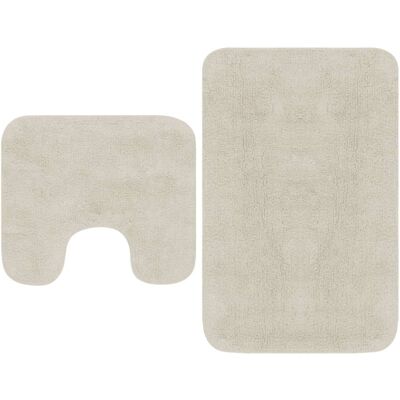 Set di tappetini da bagno in tessuto bianco vidaXL 2 pezzi - Set di tappetini Set di tappetini da bagno in tessuto bianco vidaXL 2 pezzi - Set di tappetini