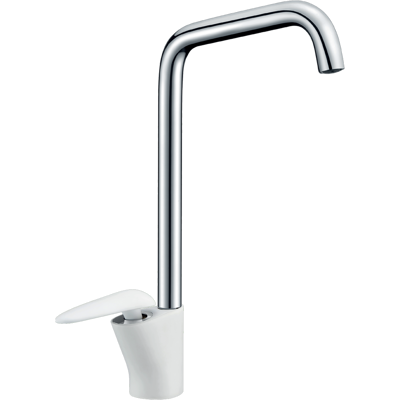 ESSEBAGNO Galet Miscelatore Lavabo Con Bocca Alta Bianco E Cromato ESSEBAGNO Galet Miscelatore Lavabo Con Bocca Alta Bianco E Cromato