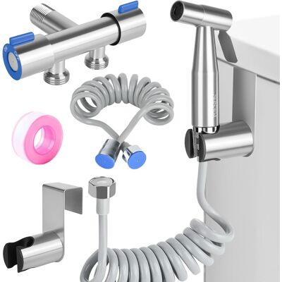 Neptune Kit Completo Per Bidet, Getto Per Wc In Acciaio Inox, Per Wc, Igiene Personale (g1/2''-3/8'') (c) Neptune Kit Completo Per Bidet, Getto Per Wc In Acciaio Inox, Per Wc, Igiene Personale (g1/2''-3/8'') (c)